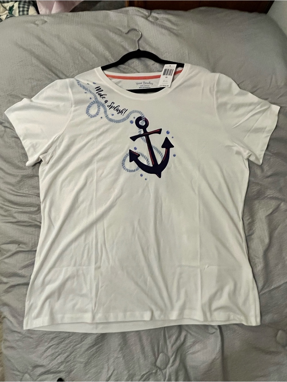 Vera Bradley White T-shirt plus Size 3X or 20 Summertime Anchor & Rope  NWT